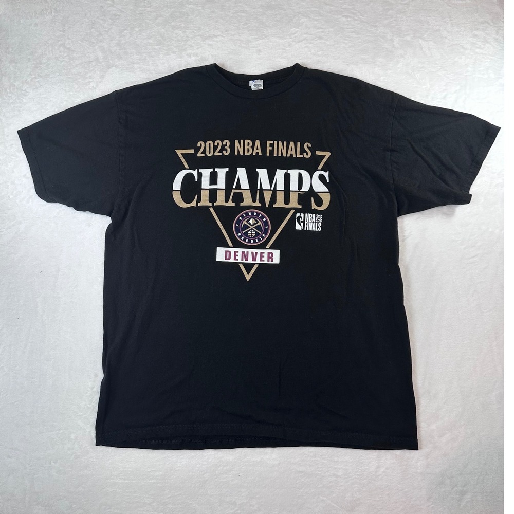 Denver Nuggets 2023 NBA Finals Champions T-Shirt Mens XL Black Suna Roster Sign